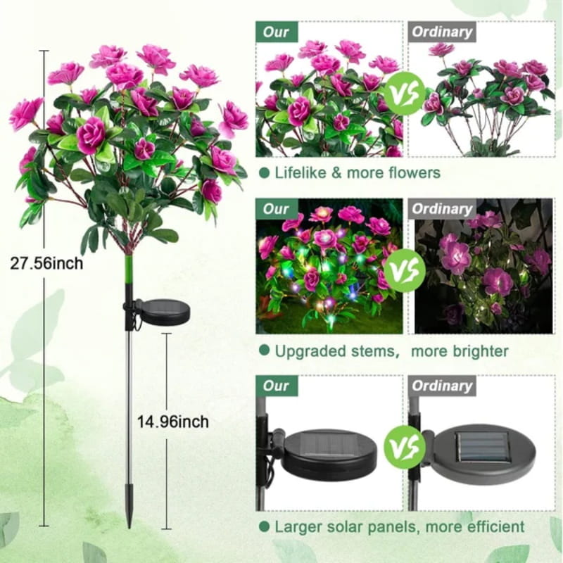 Offre à durée limitée : Lumière solaire de piquet de fleur d'azalée artificielle