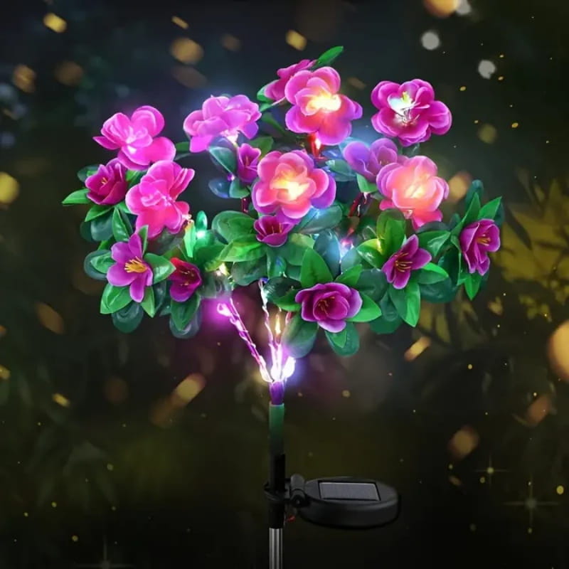 Offre à durée limitée : Lumière solaire de piquet de fleur d'azalée artificielle