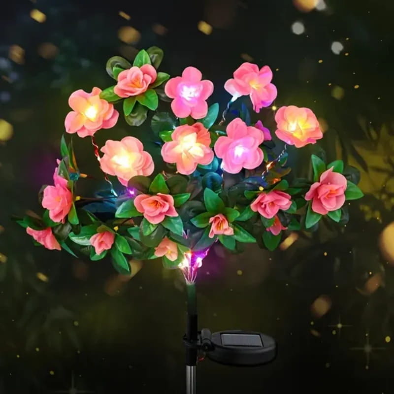 Offre à durée limitée : Lumière solaire de piquet de fleur d'azalée artificielle