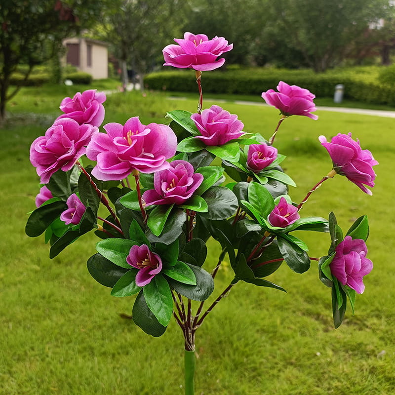 Offre à durée limitée : Lumière solaire de piquet de fleur d'azalée artificielle