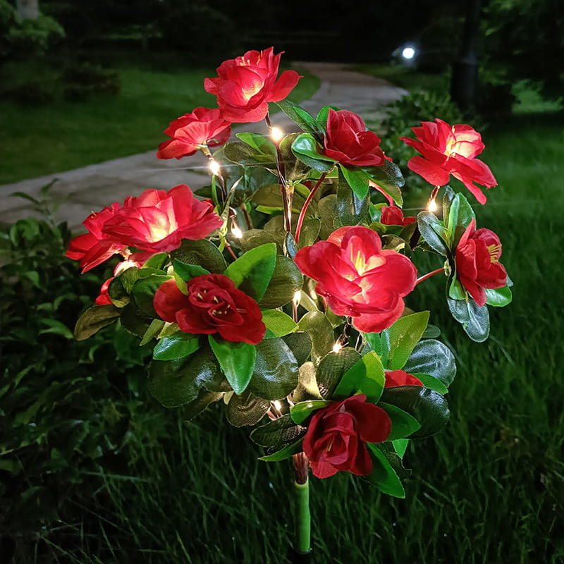 Offre à durée limitée : Lumière solaire de piquet de fleur d'azalée artificielle
