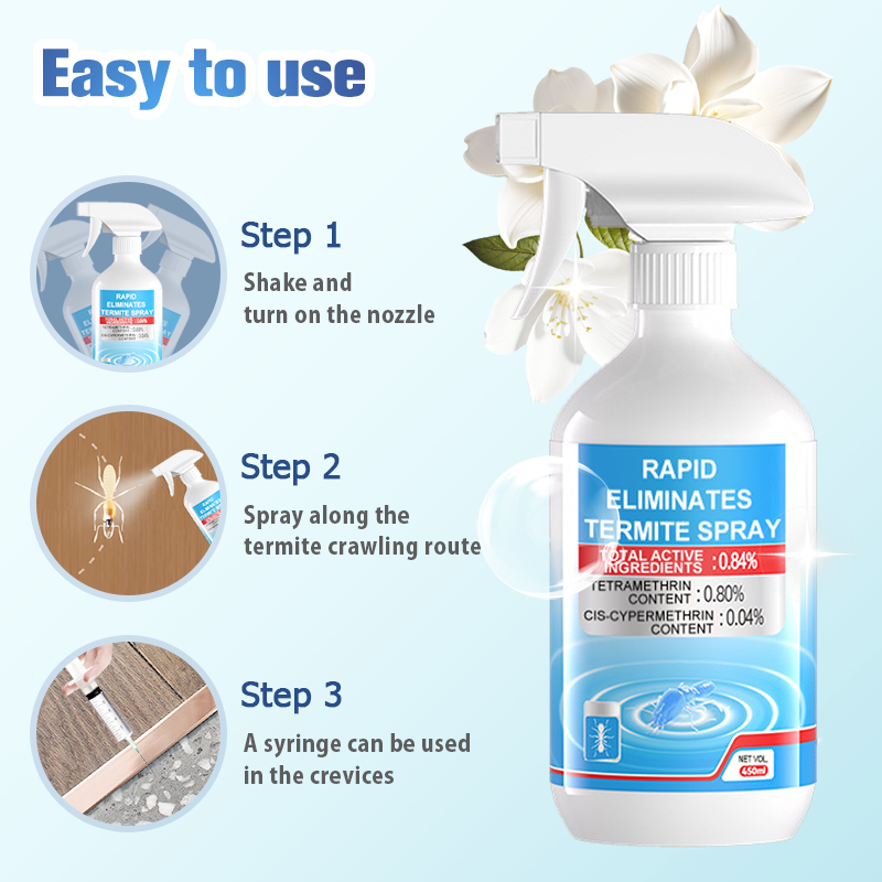 Rapid Élimine les termites en spray avec seringue d'application pour toute la maison
