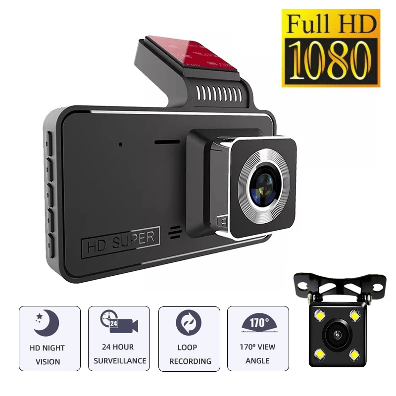 Enregistreur de voiture HD 1080P grand angle 170° avec vision nocturne
