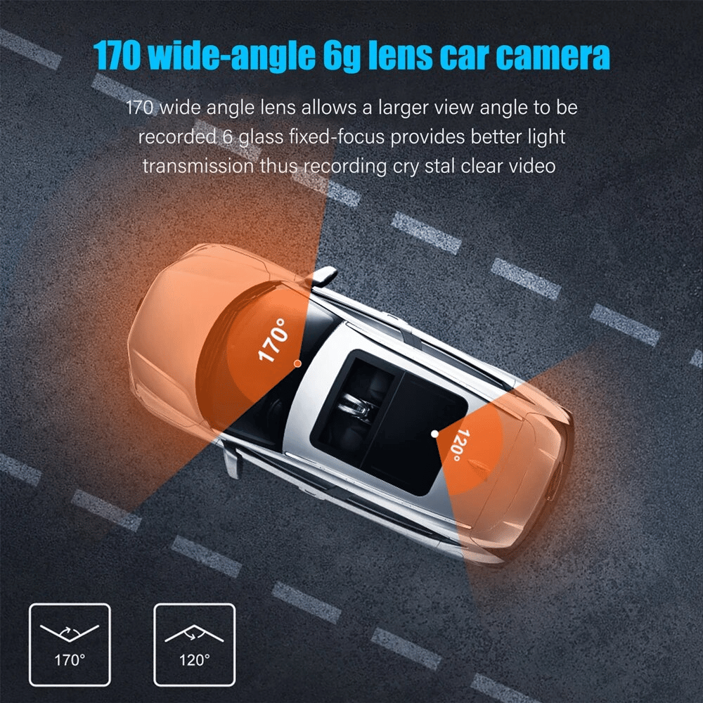Enregistreur de voiture HD 1080P grand angle 170° avec vision nocturne