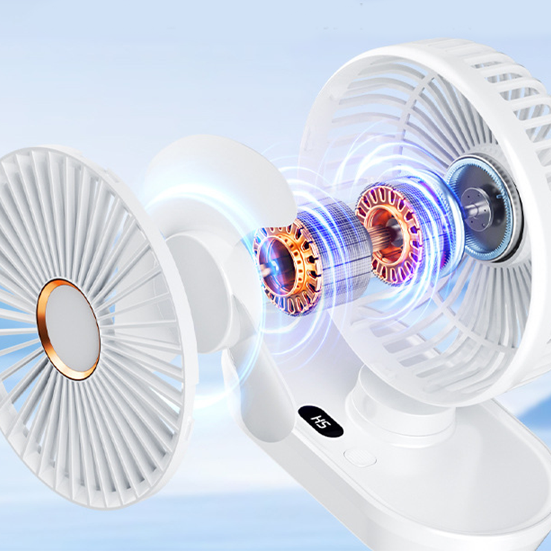 Ventilateur de bureau oscillant portable et rechargeable