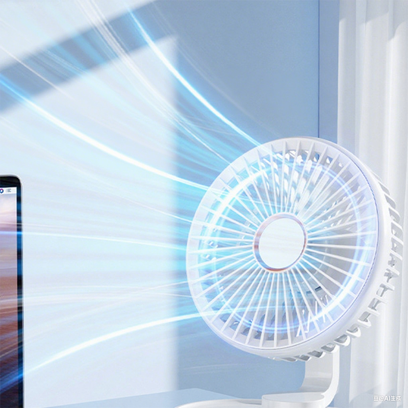 Ventilateur de bureau oscillant portable et rechargeable