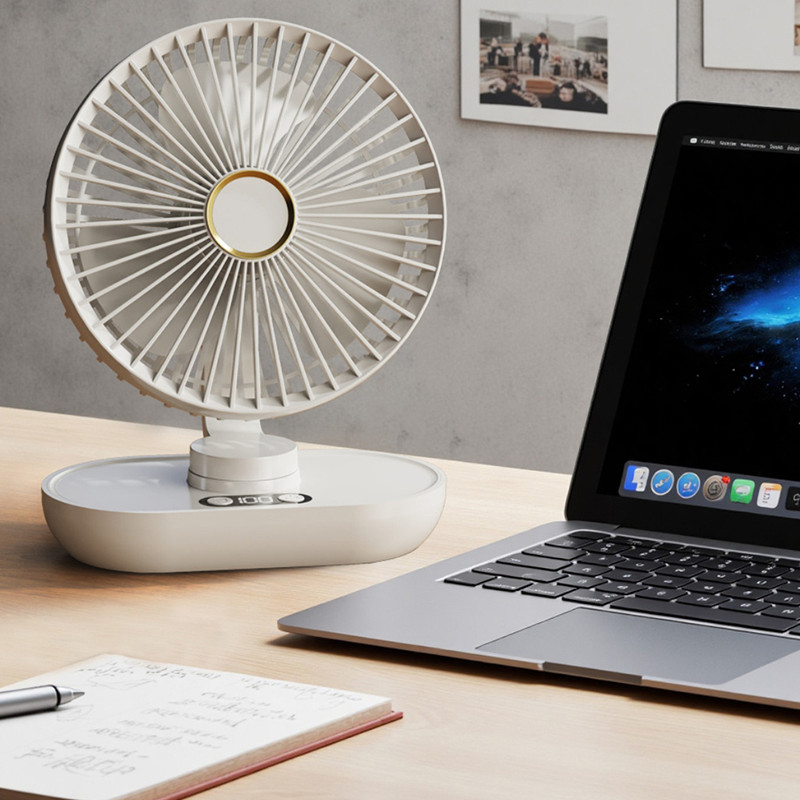 Ventilateur de bureau oscillant portable et rechargeable