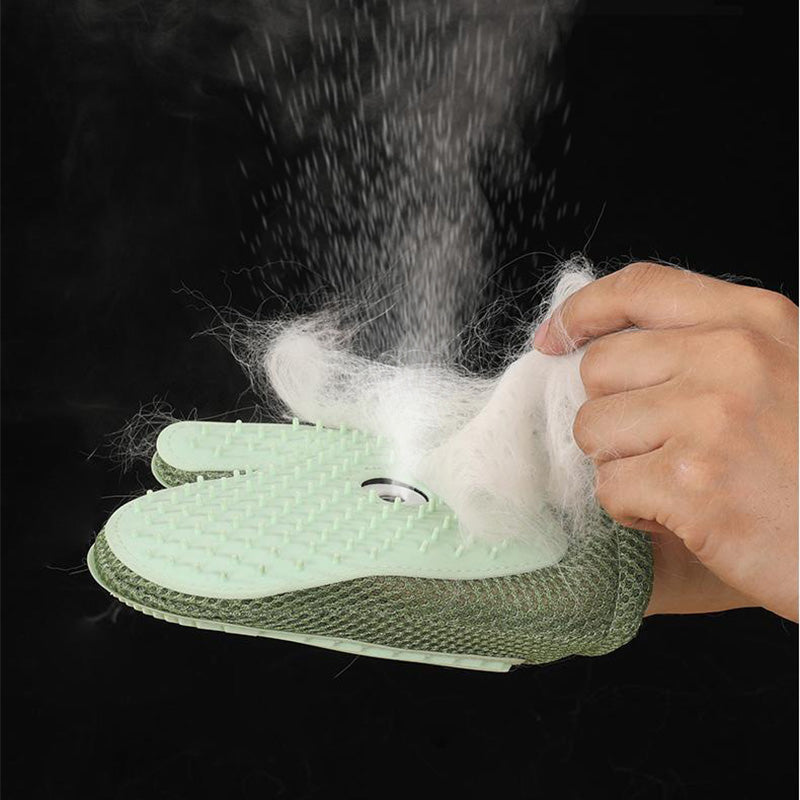 Gants de toilettage pour chiens et chats avec spray intégré