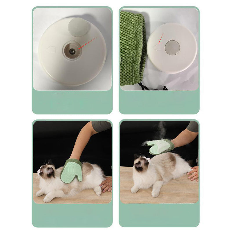 Gants de toilettage pour chiens et chats avec spray intégré