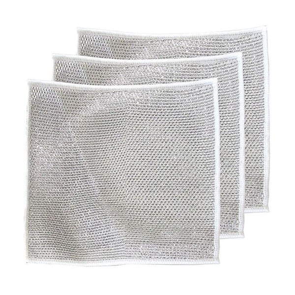 Chiffons de vaisselle métalliques polyvalents et anti-rayures