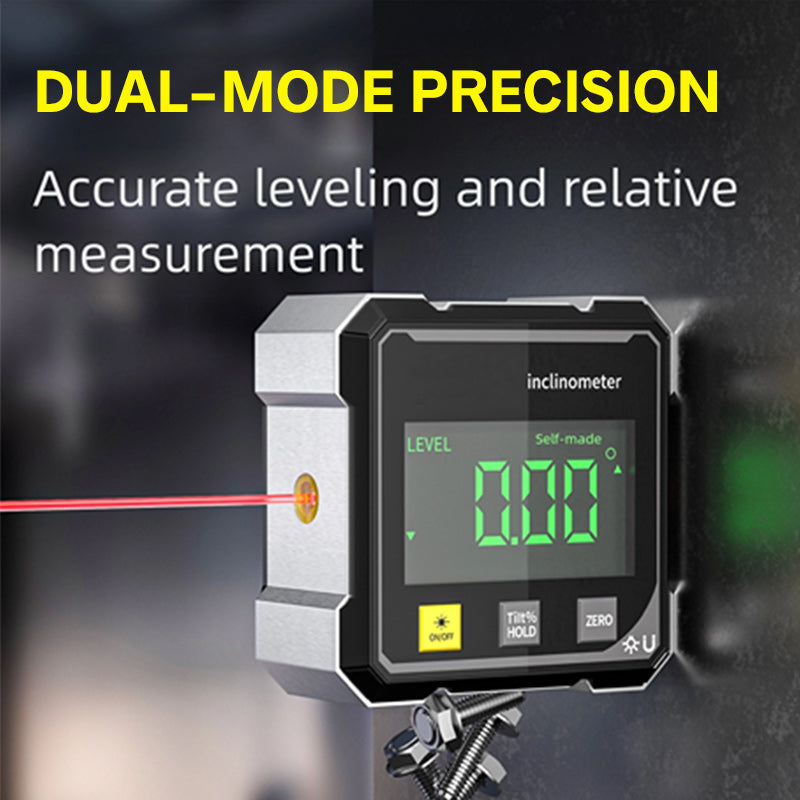 Digital Magnetic 4-Sided Angle Gauge with Laser