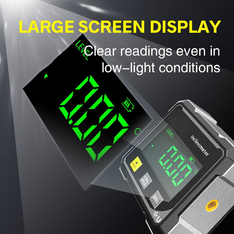 Digital Magnetic 4-Sided Angle Gauge with Laser