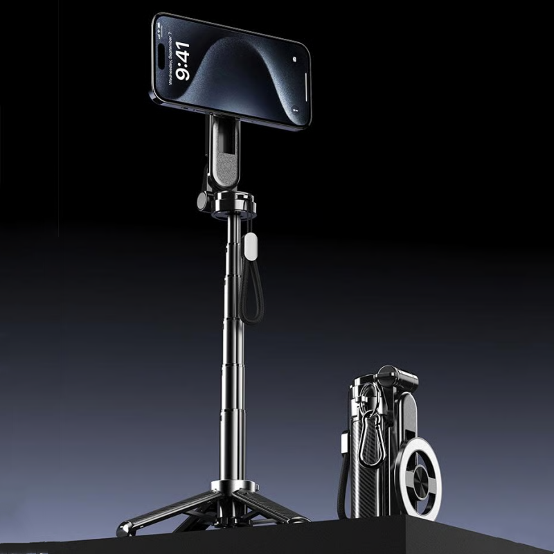 Perche Selfie Magnétique Multifonction 4-en-1 avec Rotation 360