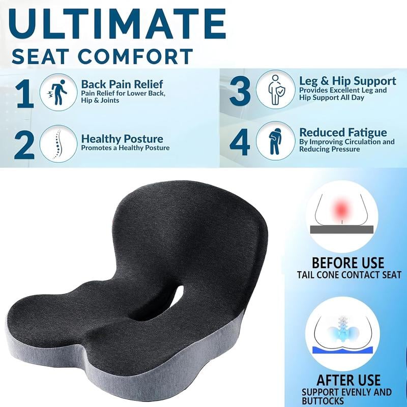 Coussin de siège en mousse à mémoire de forme antidérapant