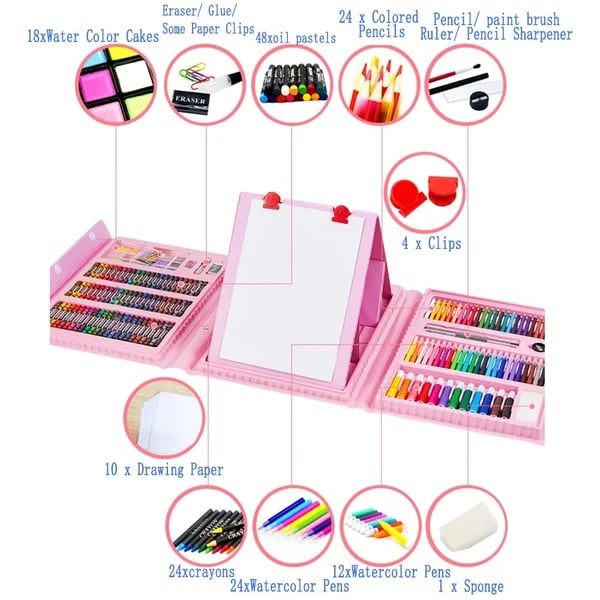 Coffret d'art créatif de luxe 6 en 1, cadeau idéal pour les enfants : chaque enfant est un artiste.
