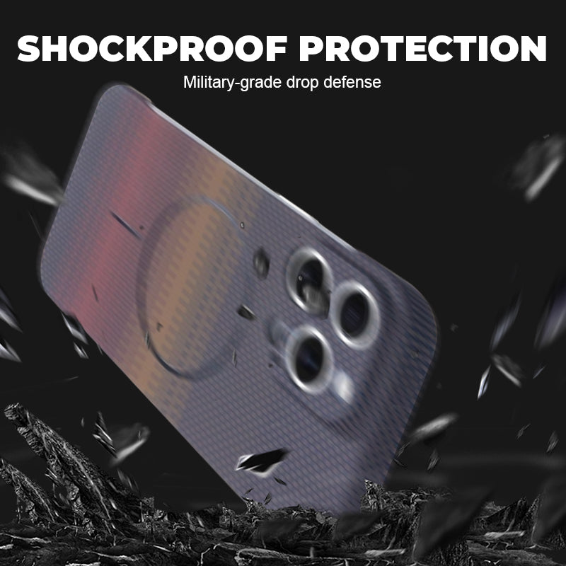 Coque de téléphone magnétique ultra-fine en fibre de carbone