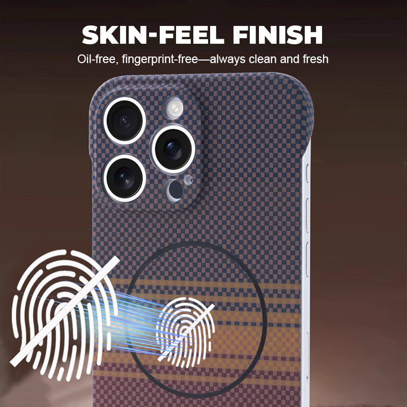 Coque de téléphone magnétique ultra-fine en fibre de carbone