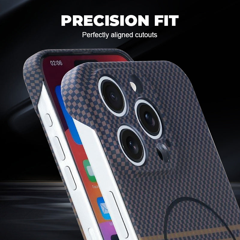 Coque de téléphone magnétique ultra-fine en fibre de carbone