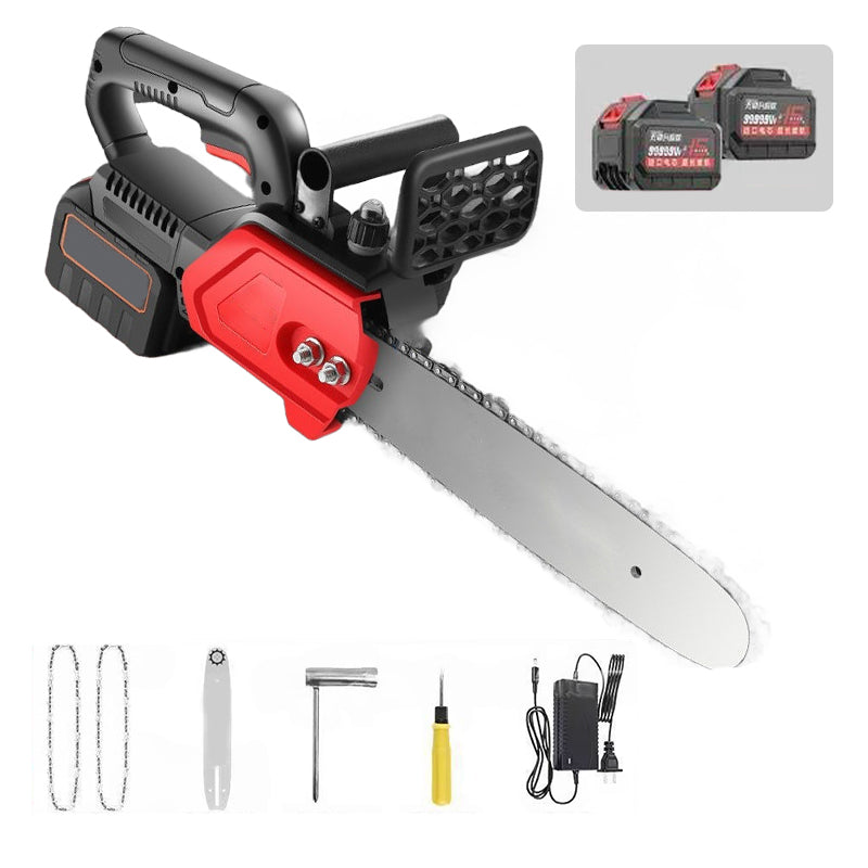 Tronçonneuse sans fil Lithium-Ion Moteur en cuivre pur | Coupe rapide,se bloque rarement | Sécurité anti-démarrage accidentel | Pare-copeaux | Polyvalente pour le jardinage, l'élagage et la coupe de bois de chauffage