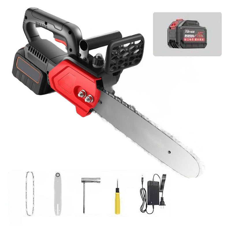 Tronçonneuse sans fil Lithium-Ion Moteur en cuivre pur | Coupe rapide,se bloque rarement | Sécurité anti-démarrage accidentel | Pare-copeaux | Polyvalente pour le jardinage, l'élagage et la coupe de bois de chauffage