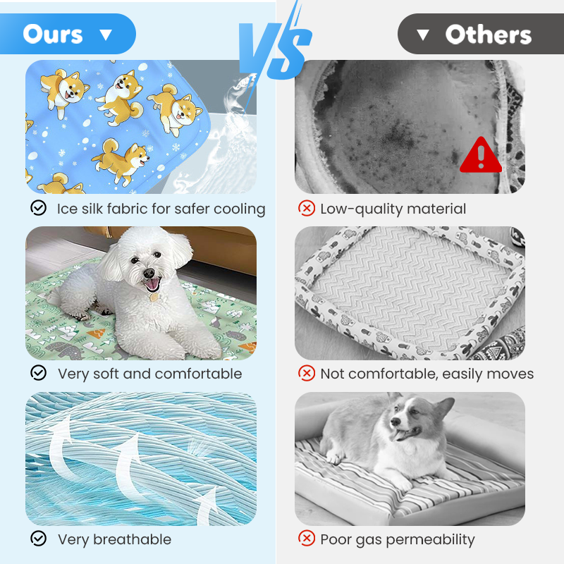 Tapis de refroidissement durable pour animaux de compagnie en forme de dessin animé