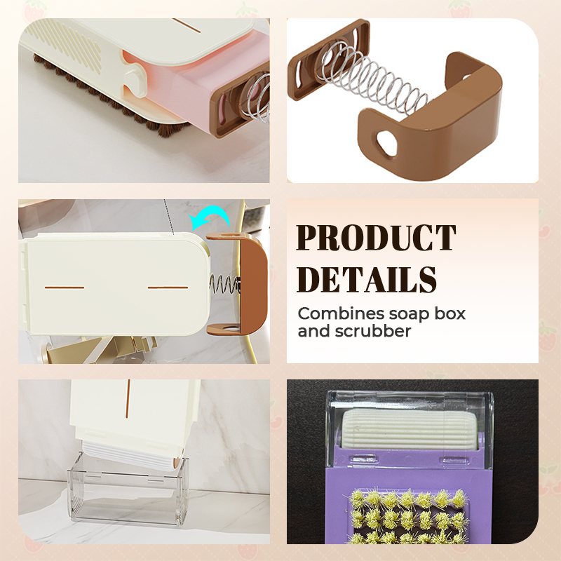 Multifunctional scrub, store, and soap dispenser