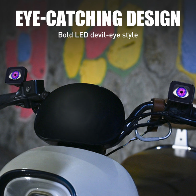 2 feux à LED Devil Eyes pour rétroviseur de moto