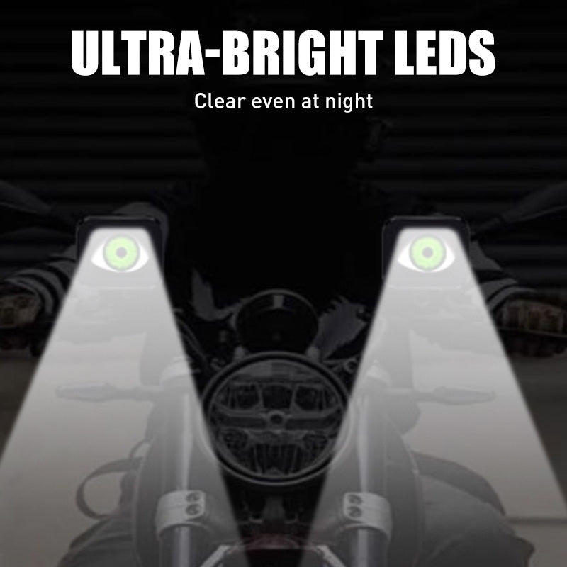 2 feux à LED Devil Eyes pour rétroviseur de moto