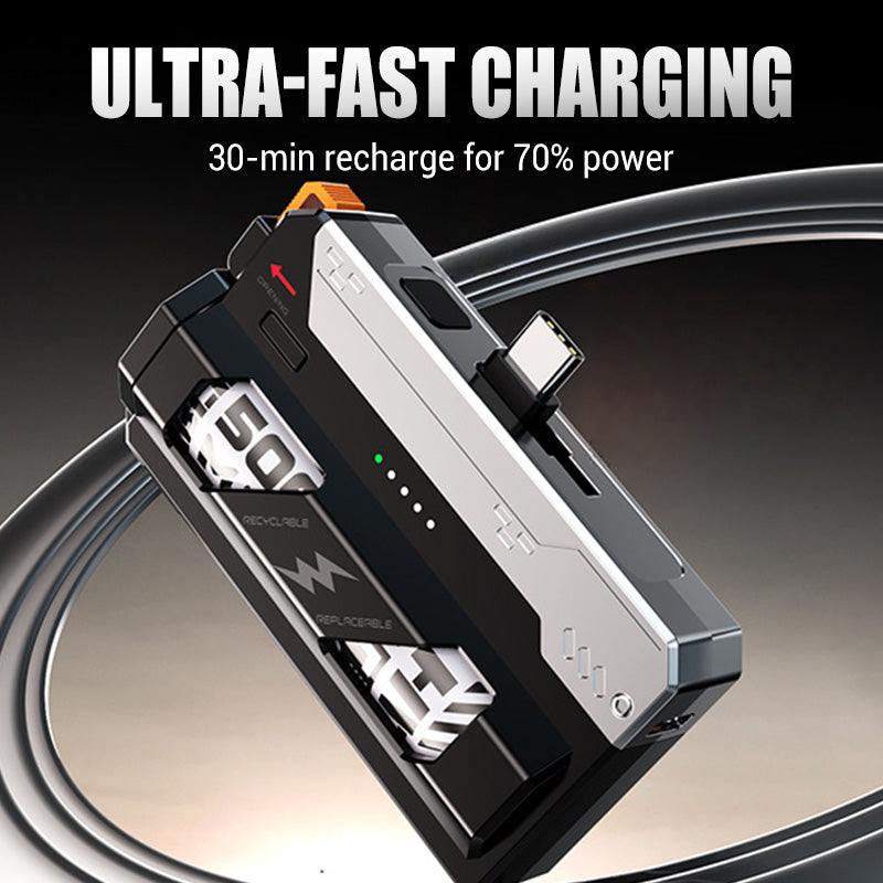 Power Bank Portable avec Batterie Remplaçable