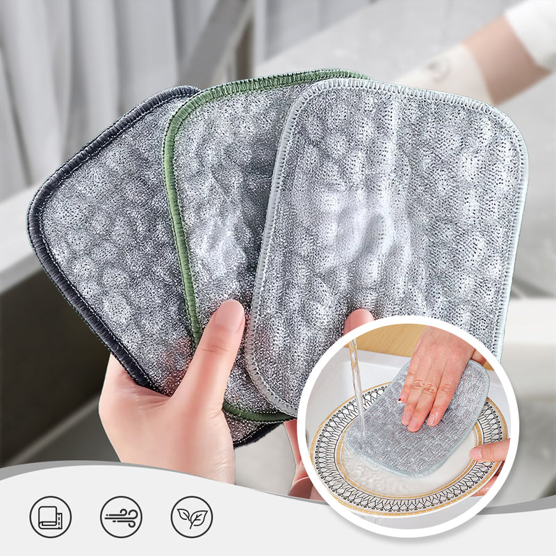 Torchon en fil métallique double face anti-rayures. Achetez-en 2, obtenez-en 3 GRATUITS.