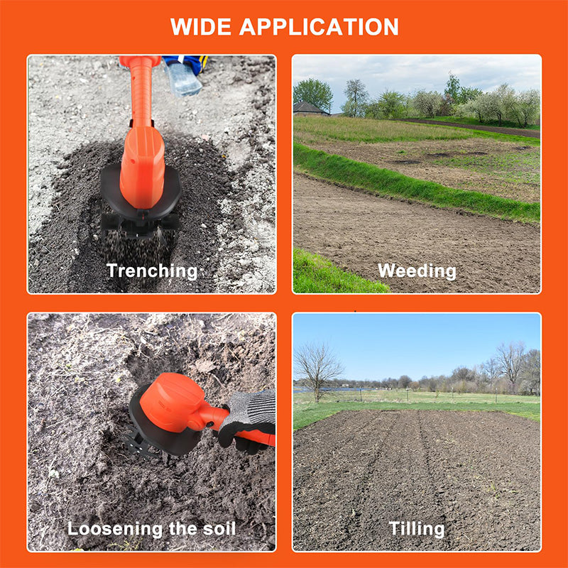 Rechargeable Cordless Weeder. No cord, no gas. 65Mn steel blades, non-slip handle. Ideal for raised beds and borders. Say goodbye to small gardening brushes.