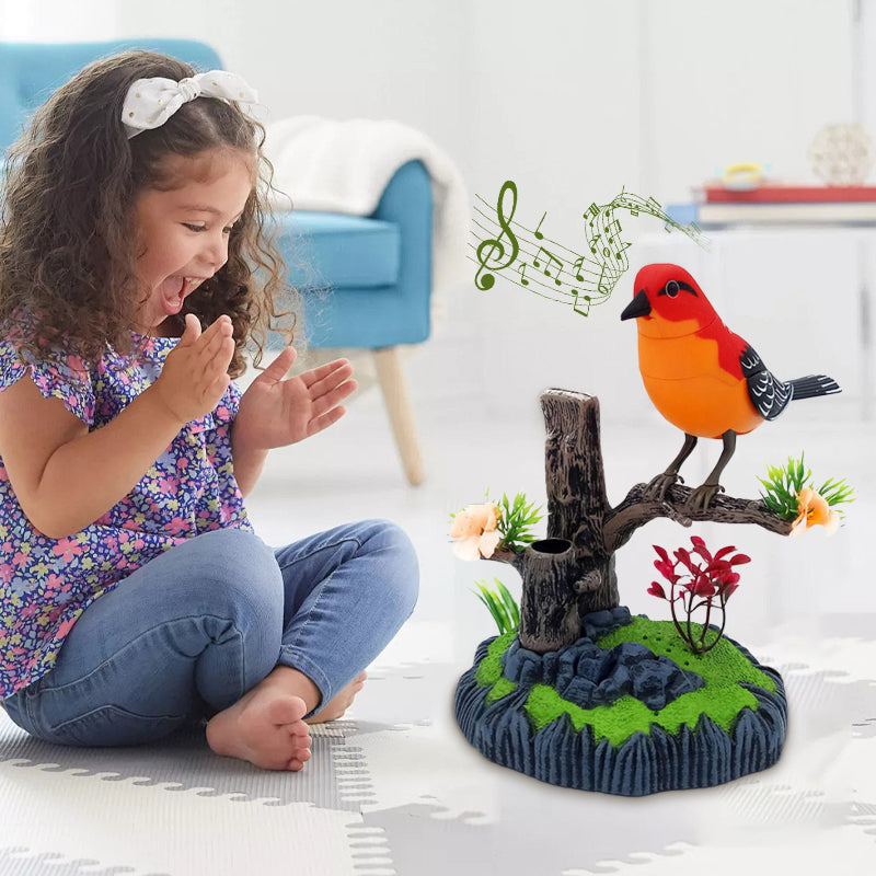 Jouet interactif en forme d'oiseau gazouillant activé par la voix