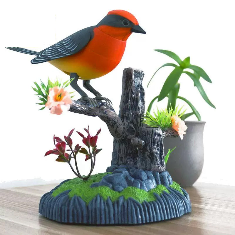 Jouet interactif en forme d'oiseau gazouillant activé par la voix