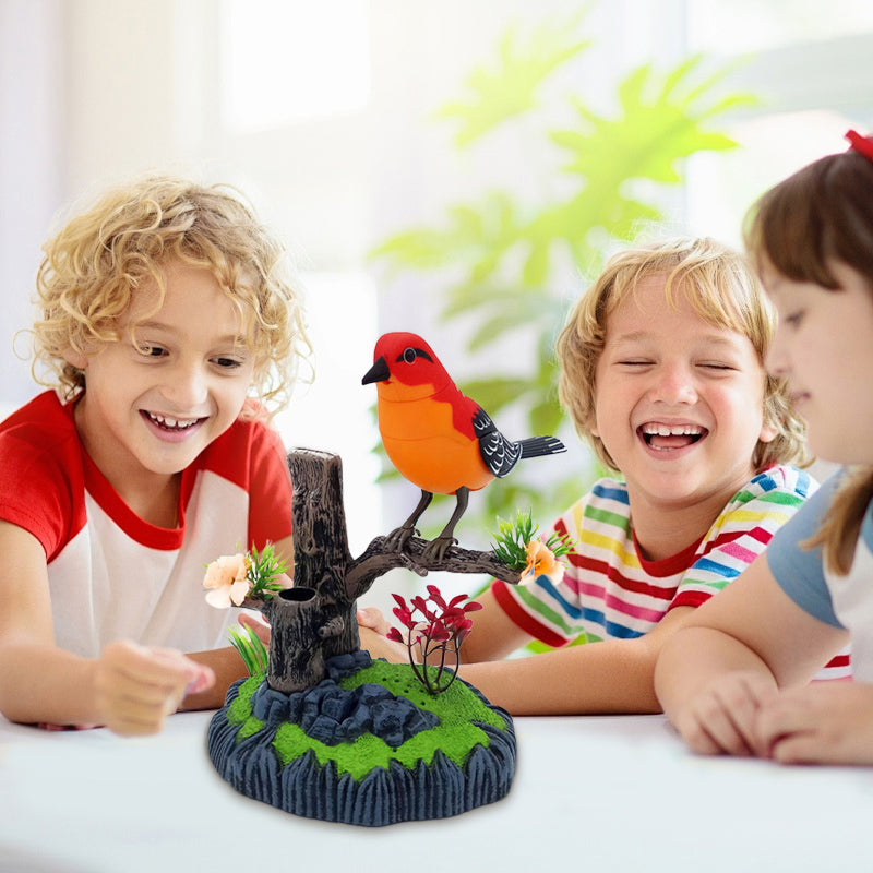 Jouet interactif en forme d'oiseau gazouillant activé par la voix