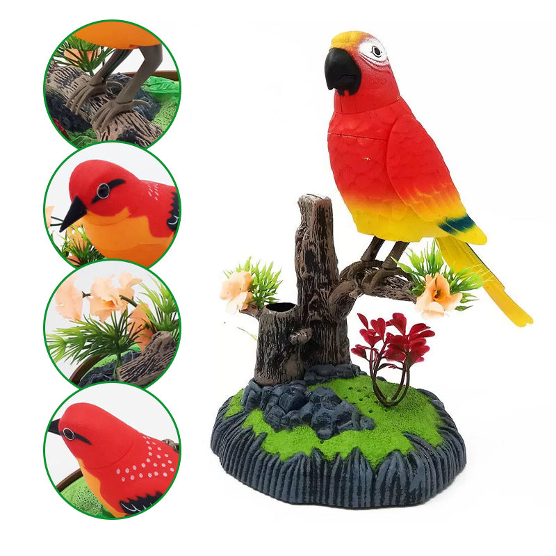 Jouet interactif en forme d'oiseau gazouillant activé par la voix