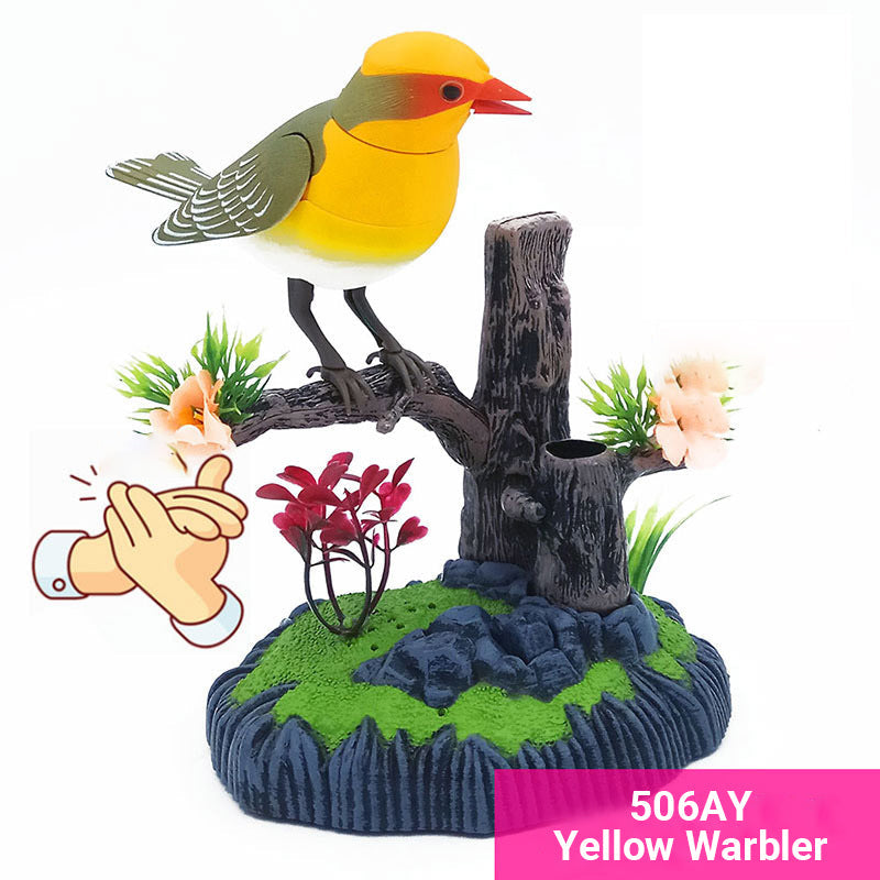 Jouet interactif en forme d'oiseau gazouillant activé par la voix