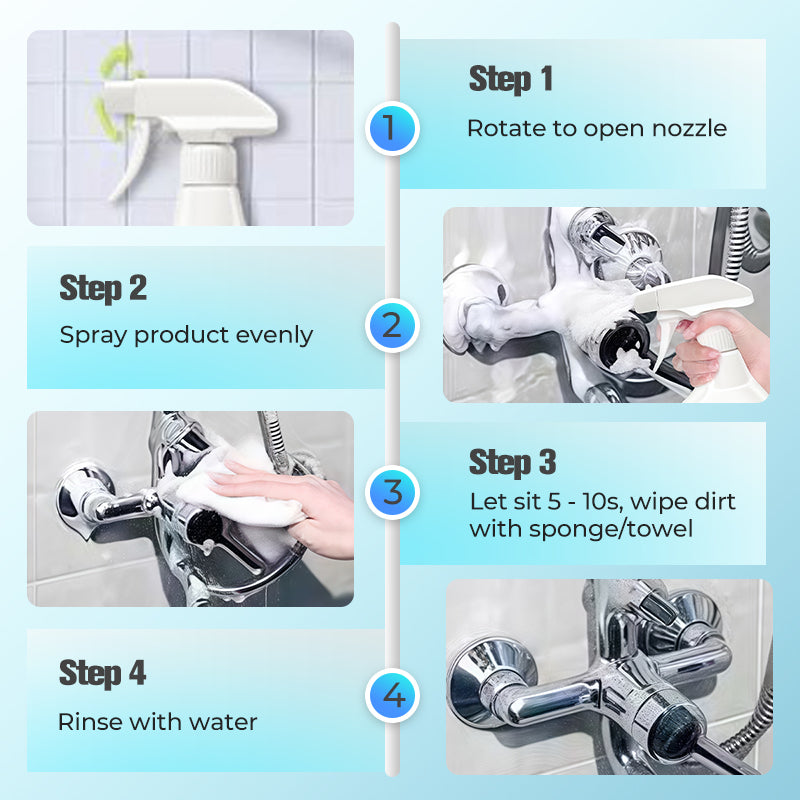 Spray nettoyant multi-fonctions anti-calcaire pour salle de bain
