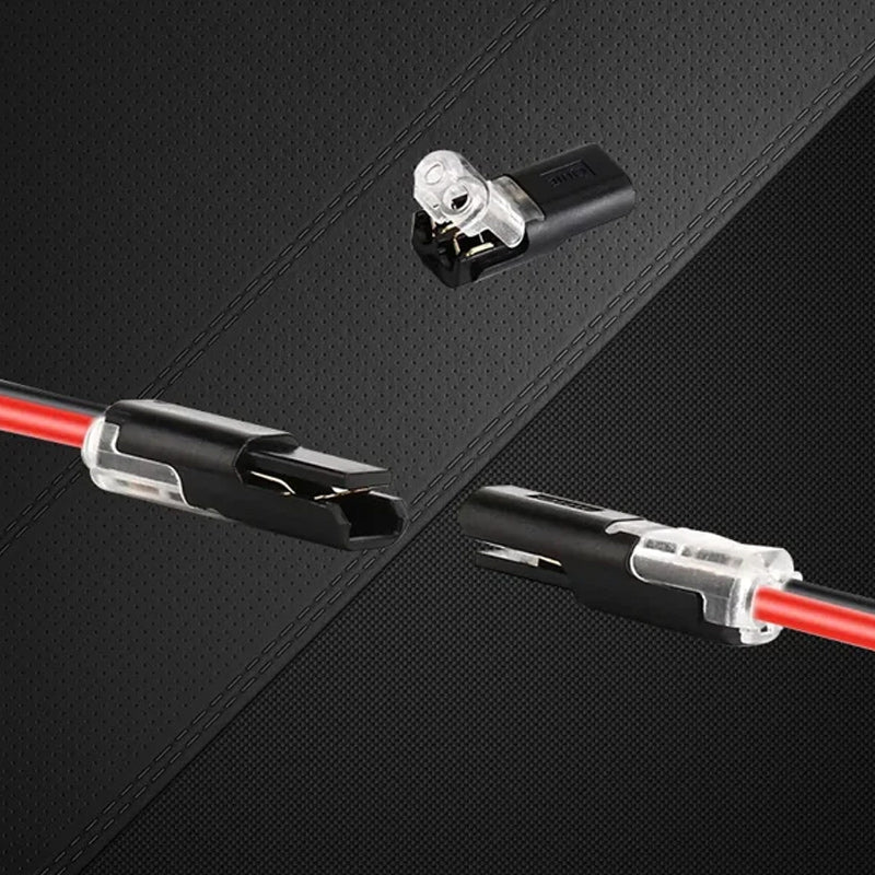 Double plug connector with snap-in locking