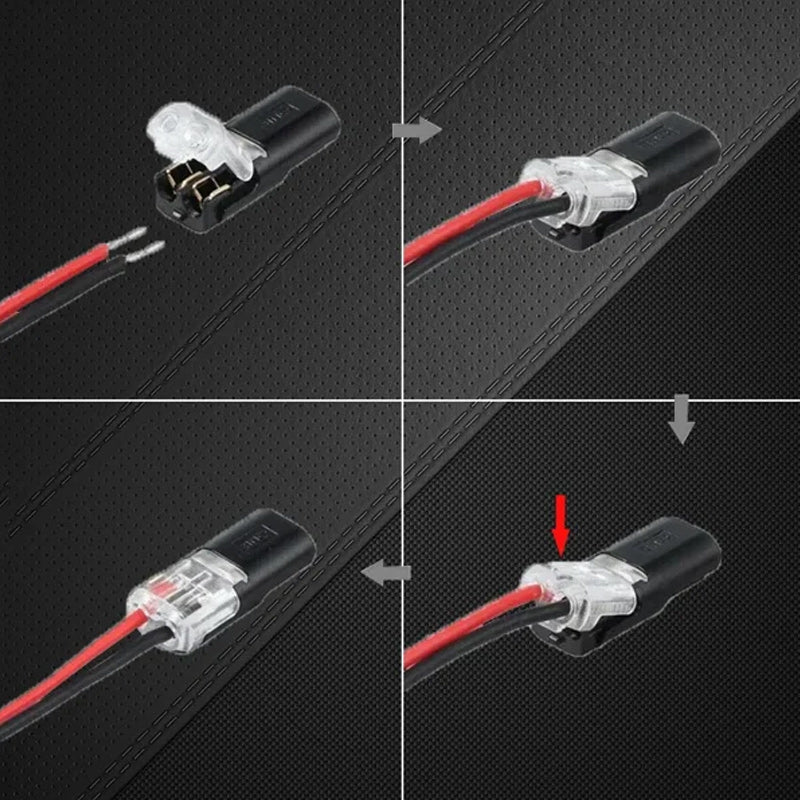 Double plug connector with snap-in locking