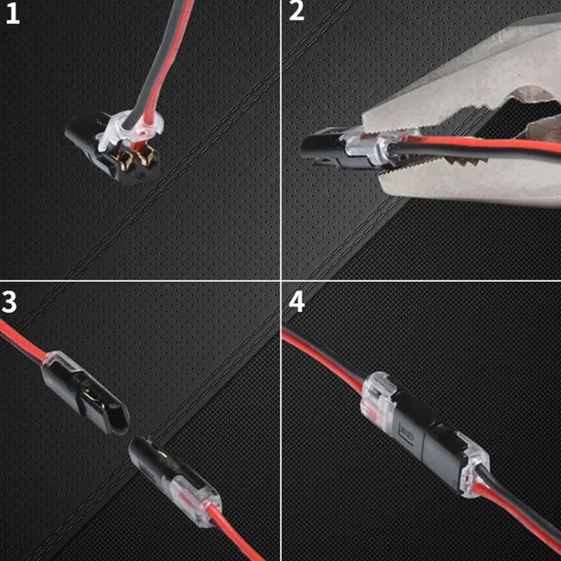 Double plug connector with snap-in locking