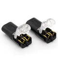 Double plug connector with snap-in locking