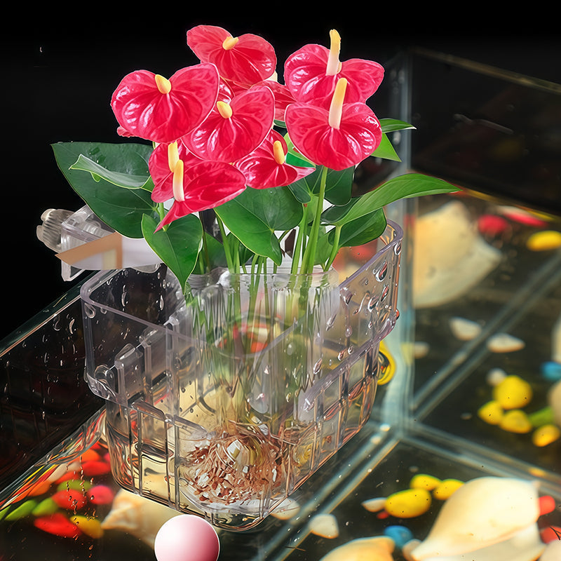 Hanging aquarium planter