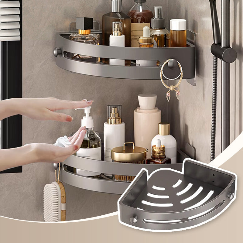 Étagère de douche d'angle sans perçage avec crochets