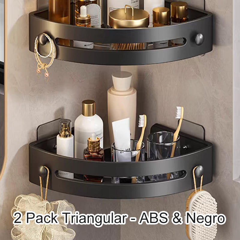 Étagère de douche d'angle sans perçage avec crochets