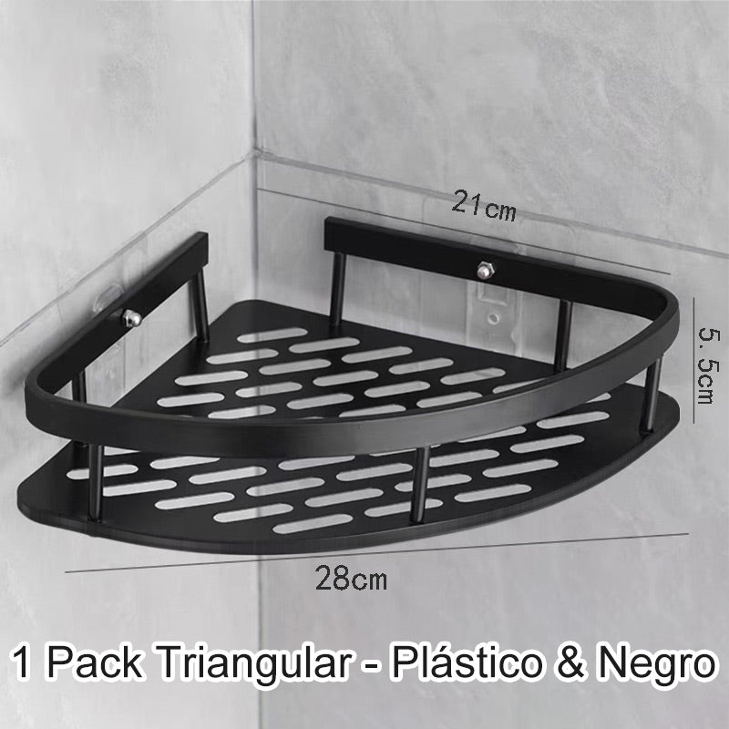 Étagère de douche d'angle sans perçage avec crochets
