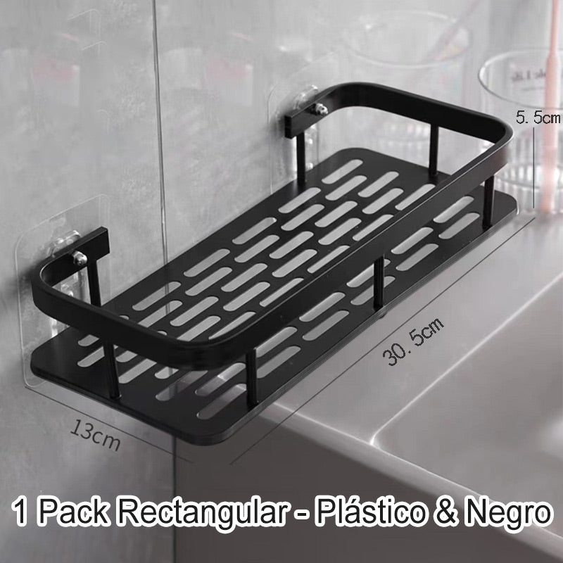 Étagère de douche d'angle sans perçage avec crochets