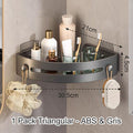 Étagère de douche d'angle sans perçage avec crochets