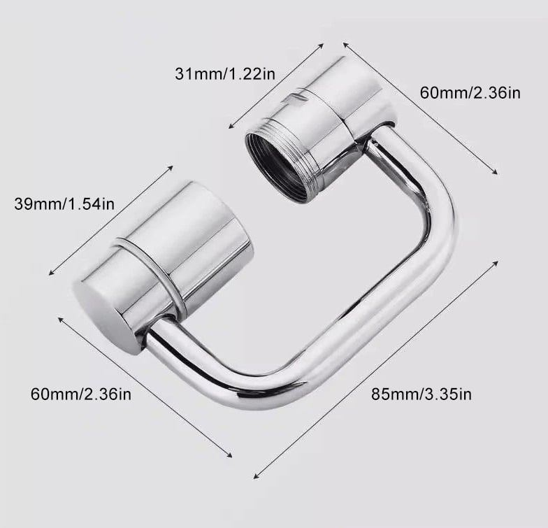 Rallonge de robinet universelle rotative à 1080°