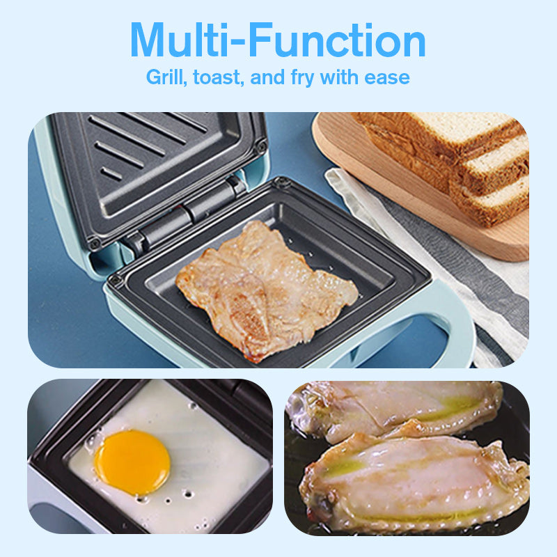 INSTANTAN Multifunction Sandwich Machine - Rapid Heating, Compact Blue/White Design for Kitchen and Office