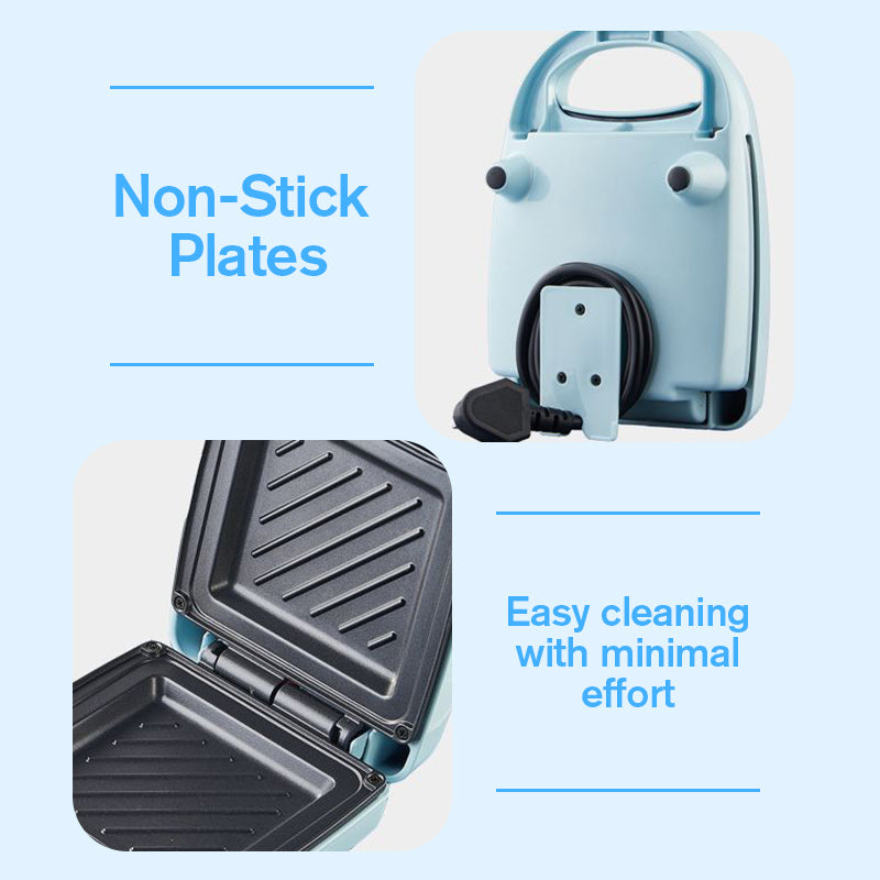 INSTANTAN Multifunction Sandwich Machine - Rapid Heating, Compact Blue/White Design for Kitchen and Office